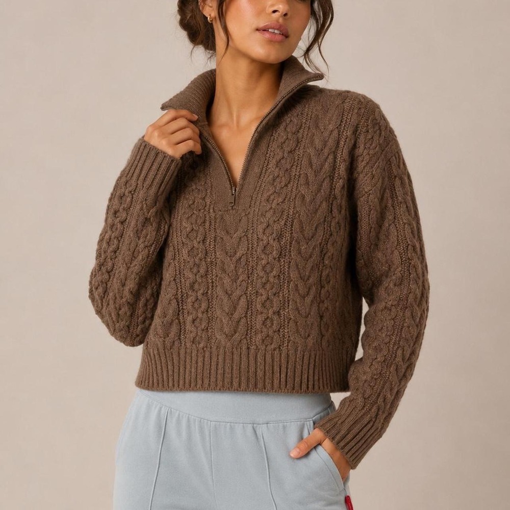 A‎ New Day cable knit cropped sweater